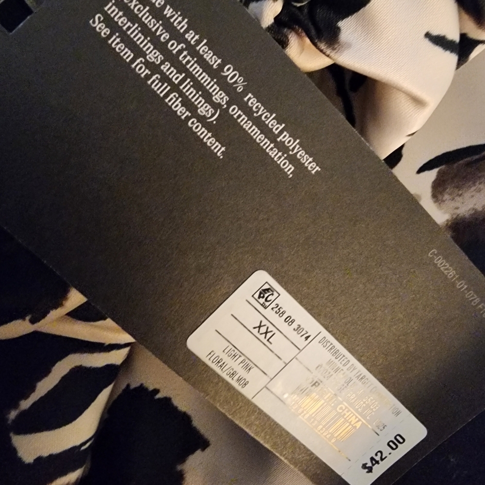 NWT Future Collective Ankle Length Black Floral Puff Size XXL - Picture 5 of 5